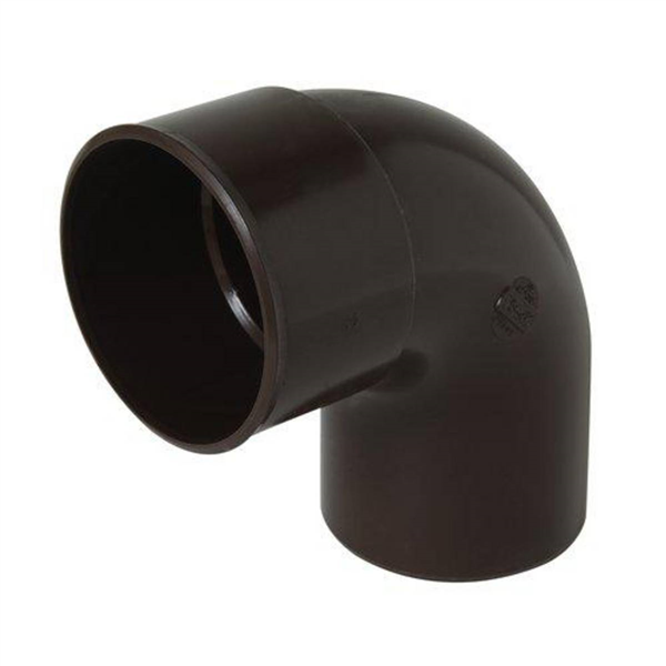 Coude mâle/femelle Nicoll pour tube de descente - Angle 87°30 - Diamètre 80 mm - Techtan Marron