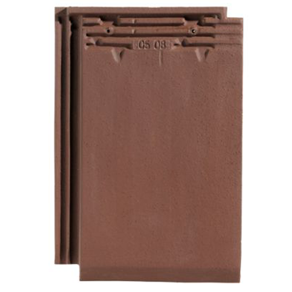 Tuile en terre cuite - Alpha 10 - emboîtement grand moule faiblement galbée à pureau plat - Vieilli masse
