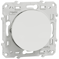 Interrupteur va-et-vient simple Schneider Odace - avec support de fixation à visser - blanc - 10A 250V