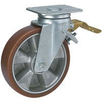 Roulette à platine pivotante avec frein - bandage polyuréthane sur jante alu - diamètre 160 mm - capacité 700 kg