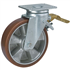 Roulette à platine pivotante avec frein - bandage polyuréthane sur jante alu - diamètre 160 mm - capacité 700 kg