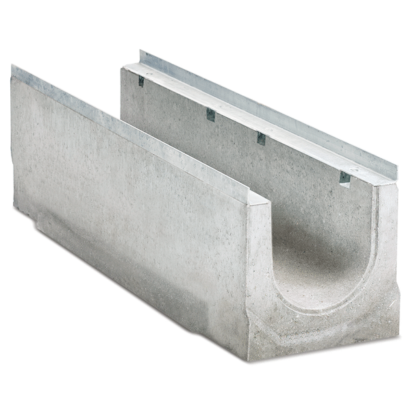 Caniveau en béton C40/50 sans pente intérieure avec feuillures acier galvanisé - BIRCOsir - DN 420 mm - 1000 mm