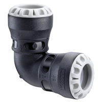 Coude 90° encliquetable Série 1 pour canalisations PEHD pression PN16 - Plasson - ⌀32 mm