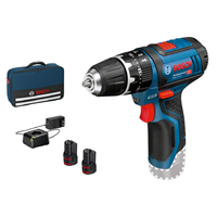 Perceuse Visseuse à Percussion Bosch GSB 12V-15 2 Batteries 12V 2,0Ah Chargeur et Sacoche