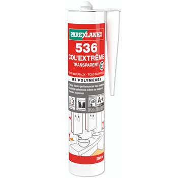Mastic colle MS polymère 536 Col'extrême collage et calfeutrage Transparent 290 ml