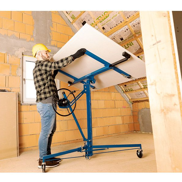 Lève-plaque Scheppach TBL400 avec inclinaison réglable sur 60 ° - levage de 1220 à 3350 mm - 68 kg max