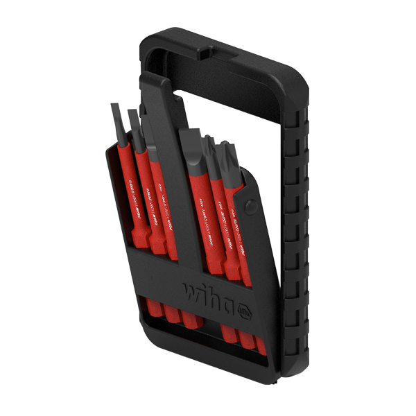 Coffret de 6 embouts isolés slimBit Wiha fente et Pozidriv PlusMinus SL/PZ1 SL/PZ2