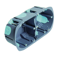 Boite d'appareillage double cloisons sèches Stop air - Ø 67 mm - Profondeur 40 mm - Gris