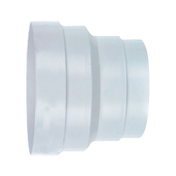 Réduction droite mâle - femelle gaine flexible  Ø 150 / 125 mm PVC Blanc