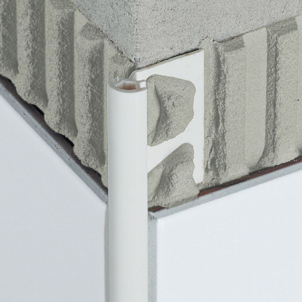 Baguette d'angle pour carrelage Schlüter Rondec-Pro PVC Blanc - H.8,0 MM - L.2,50 M