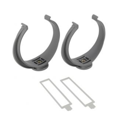 Collier lyre Nicoll avec attache de sécurité - Diamètre 32 mm - Polypropylène gris - Sachet de 5