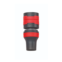 Raccord rapide stop plastique pour tuyau arrosage - Fitt Yoyo - Bi-matière noir et rouge