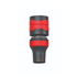 Raccord rapide stop plastique pour tuyau arrosage - Fitt Yoyo - Bi-matière noir et rouge
