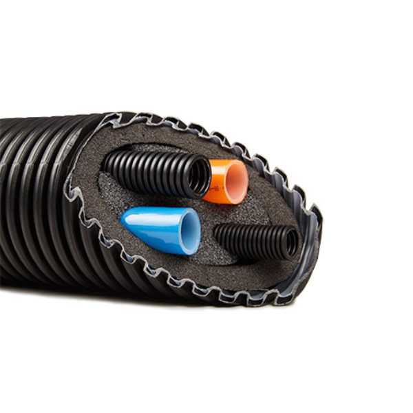 Canalisation Pré-Isolée Multi Energie Terrendis PIME - Gaines PER-a ø 40 x 3,7 mm - Gaines ICTA ø 32 mm - Gaine ø 160 mm - Longueur 100 m