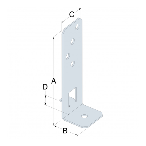 Pied de poteau de jardin réglable en largeur - PPG60/25 - acier galvanisé