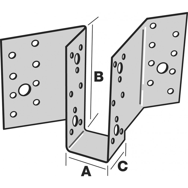 Sabot à angle 45° sens Gauche - largeur 76 MM - hauteur 152 à 228 MM