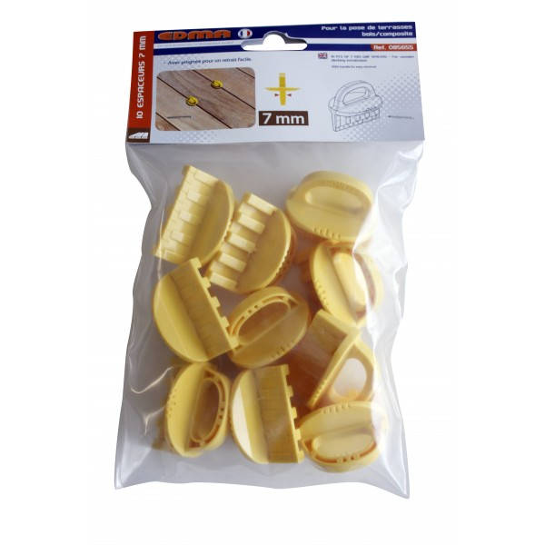 Espaceur de lames de plancher terrasse 7 mm (lot de 10 pièces)