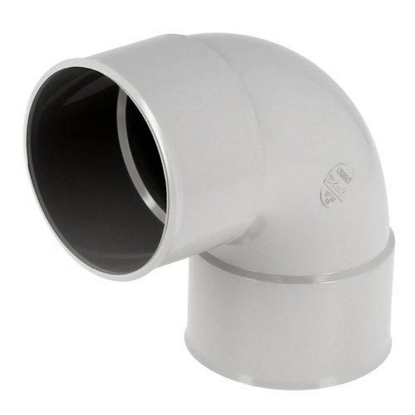 Coude pour tube de descente - Femelle / femelle - Angle 87° - Diamètre 80 mm - PVC - Gris