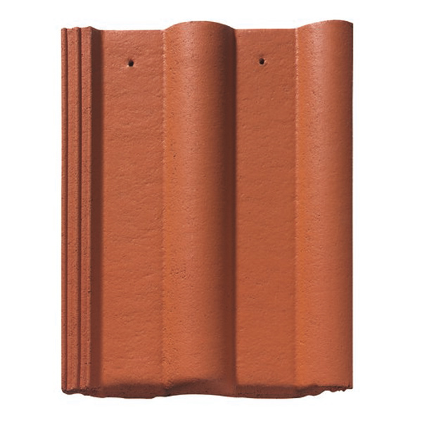 Tuile béton Double Romane - grand moule faible relief - Monier - 42 x 33 cm - Rouge