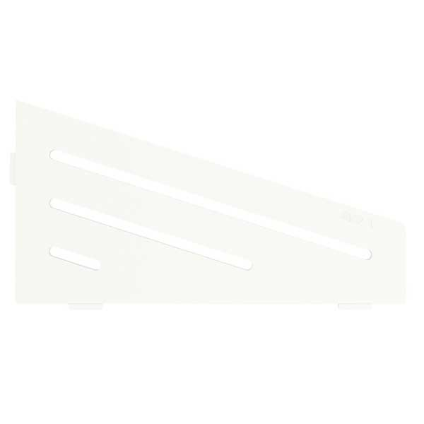 Étagère murale pour salle de bain en aluminium - tablette d'angle - Design Wave - 29,5 x 15 cm - ép. 4 mm - Blanc Mat