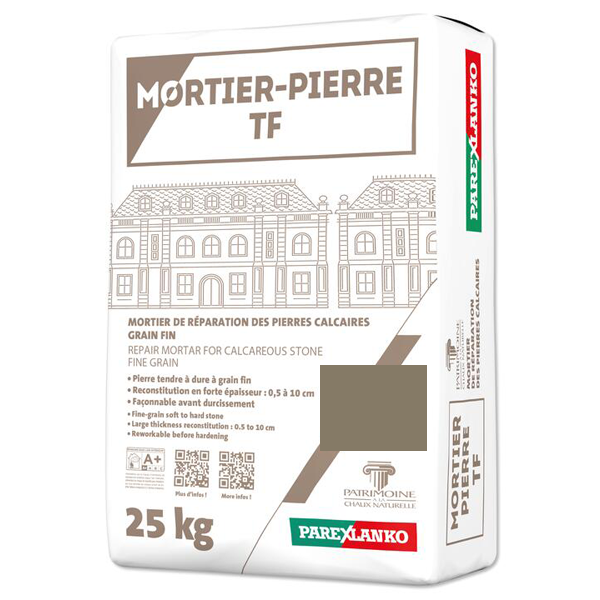Mortier de réparation des pierres calcaires 0,5 à 10 cm - Mortier Pierre TF Parex - Gramont - Sac de 25 KG