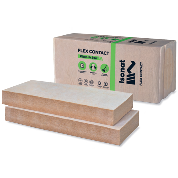 Panneau fibre de bois Isonat Flex 55 - isolation par l'intérieur - R = 4,00 m².K/W - 1,22 M x 0,58 M - ép. 145,00 MM