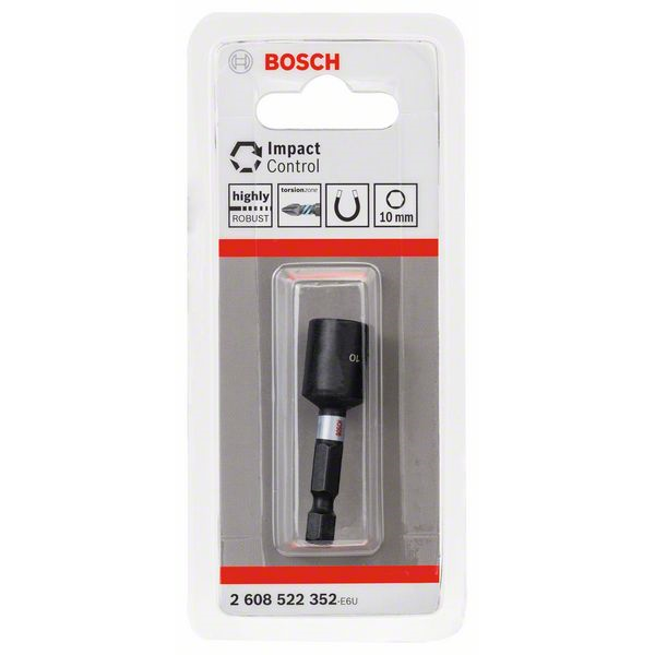 Douille magnétique Impact Control Bosch 6 pans 1/4" côte sur plats 10 mm