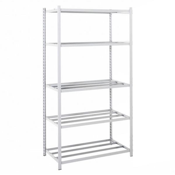 Rayonnage galvanisé à tablettes tubulaires Epsiline - 5 étagères - 2000 x 1000 x 388 mm
