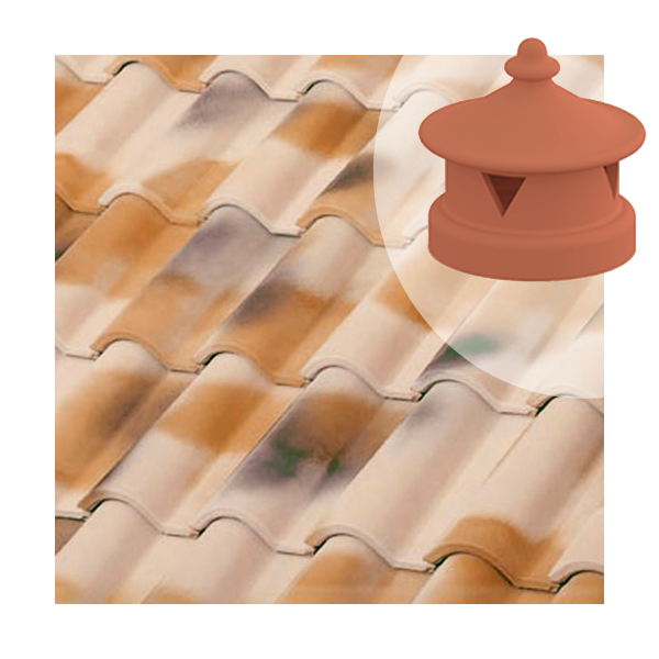 Lanterne universelle Tejas Borja pour tuile à douille - diamètre 130 mm - coloris Nature Vilavella