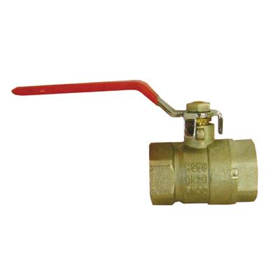 Vanne à boisseau double femelle laiton sphérique - 1/4 de tour - 20 x 27 mm - Manette rouge