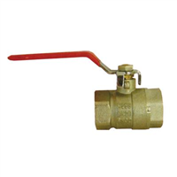 Vanne à boisseau double femelle laiton sphérique - 1/4 de tour - 20 x 27 mm - Manette rouge