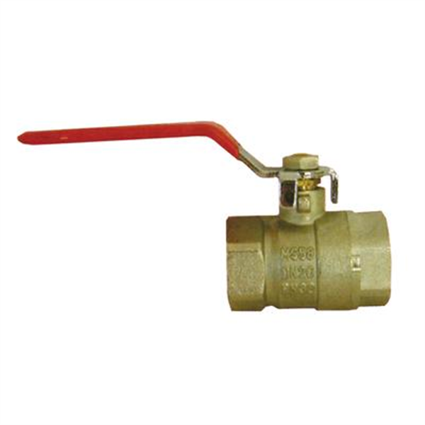 Vanne à boisseau double femelle laiton sphérique - 1/4 de tour - 20 x 27 mm - Manette rouge