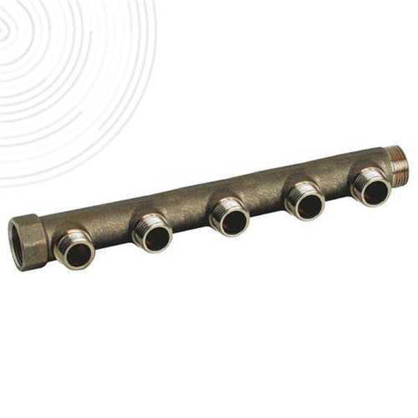 Collecteur robinetterie pour tube PER et multicouche MF 20 x 27 - 5 Départs M 15 x 21 - Laiton