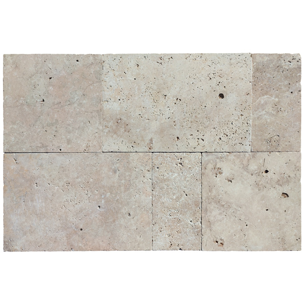Dalle en pierre naturelle Travertin module 3 formats - Cappadoce Mix - ép. 1,20 CM