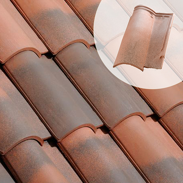 Tuile en terre cuite - Plein Sud Gélis - emboîtement grand moule fortement galbée - Rouergue