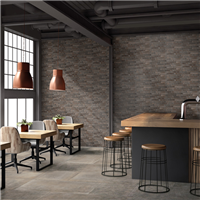 Carrelage intérieur en grès cérame émaillé rectifié effet pierre Dolmen - 71,0 cm x 71,0 cm - ép. 9,50 mm - Grigio