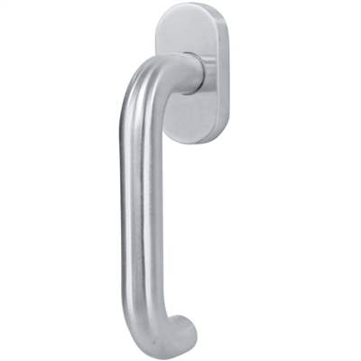 Poignée de fenêtre à béquille Vachette Linox 492 en inox sur bloc platine carré 7 mm