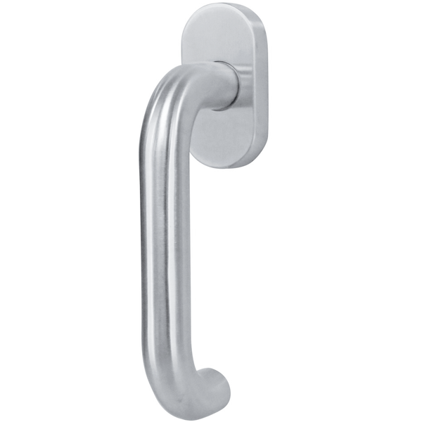 Poignée de fenêtre à béquille Vachette Linox 492 en inox sur bloc platine carré 7 mm