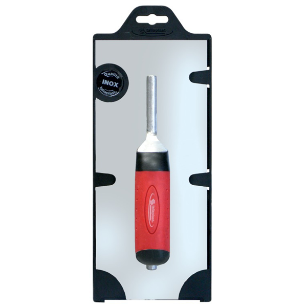 Platoir inox avec lame biseautée monture alu et poignée bi-matière Taliaplast - 35,0 CM x 10,0 CM