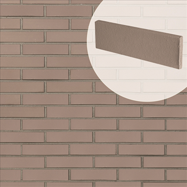 Plaquette de parement mural en terre cuite lisse Terreal Gris perle - 22 CM x 5 CM - épaisseur 14 MM