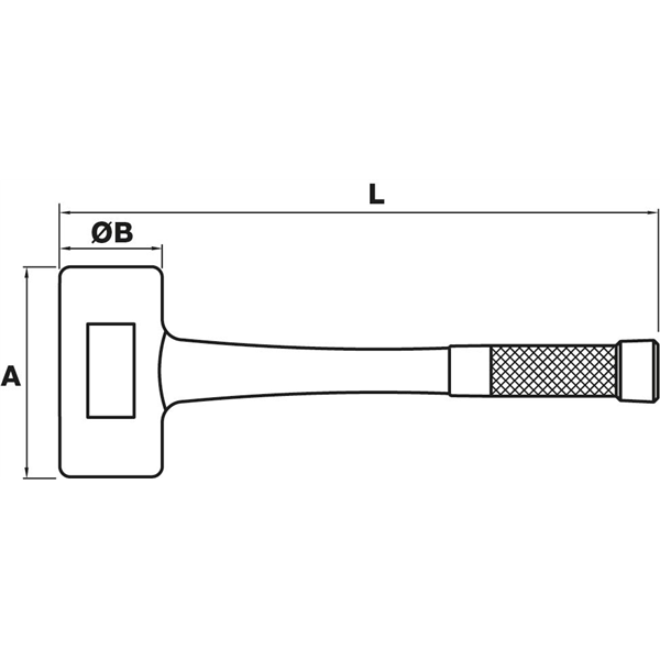 Massette sans rebond - MOB - surmoulage intégral - 1340g