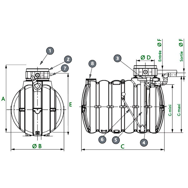 CUVE EAU DE PLUIE PE 5M3