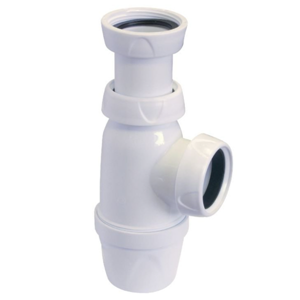 Siphon d'évier Nicoll - Hauteur réglable - Diamètre 40 mm - Plastique blanc