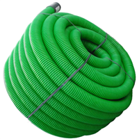 Gaine TPC verte avec manchon et tire-fil pour câble de télécommunication - diamètre 63 mm - longueur 25 m