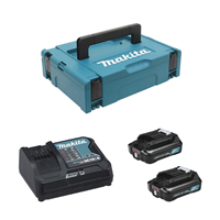 Pack énergie Makita 12V Li-ion - 2 batteries BL1041B 4 Ah, 1 chargeur DC10SA, 1 coffret