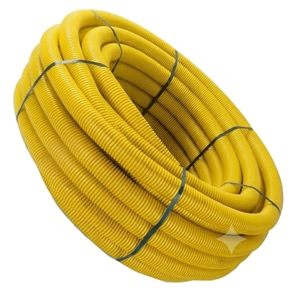 Gaine TPC 50,0 mm Jaune pour réseaux gaz - polyéthylène annelé/lisse - couronne de 50,00 m