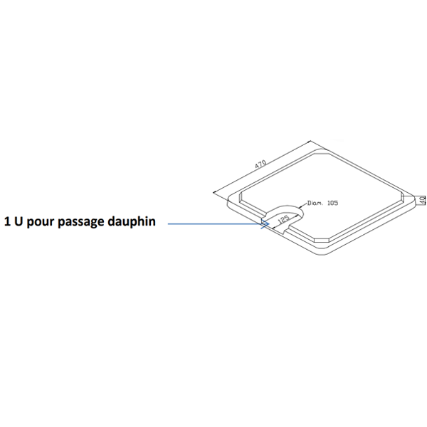 Couvercle à emboîtement RC40 pour regard d'eaux pluviales RM40 - béton classe  - 47 x 47 x 4 CM