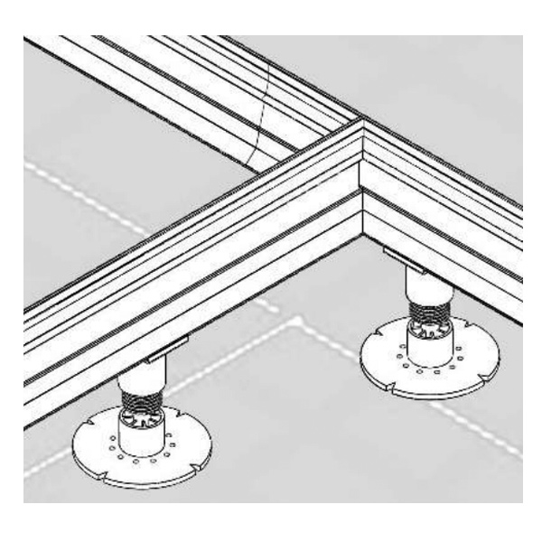 Socle support de base PVC pour joint de fractionnement 40 et 80 mm - système REGLO - 25 pièces