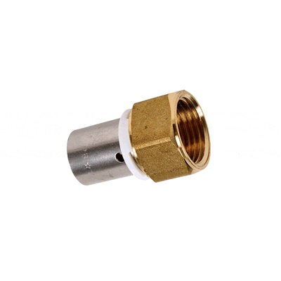 Raccord PER droit à sertir - Écrou tournant - Diamètre 12 mm - F 15 x 21 - Laiton