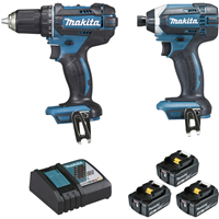 Ensemble Makita 18 V perceuse DDF482 visseuse à chocs DTD152 3 batteries 3 Ah et chargeur